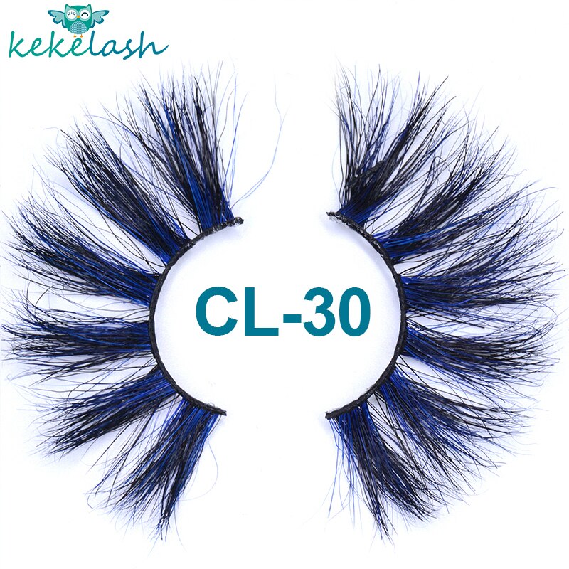 halloween colored rainbow real mink eyelash lashes 25mm long strip eye lashes cosplay party makeup lash