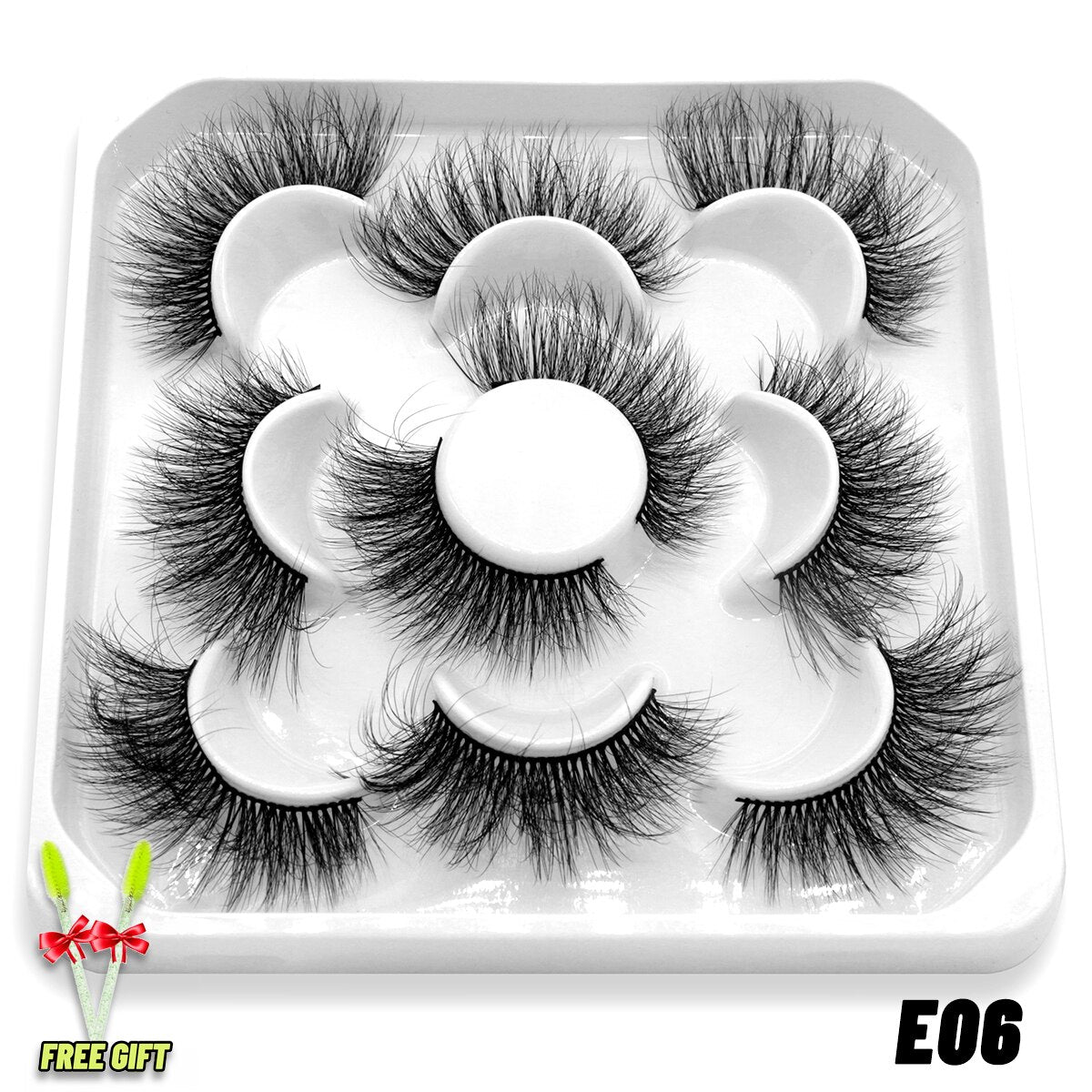 2/5 Pairs Faux Mink False Eyelashes Fluffy Lashe Dramatic Volume Lashes Natural Long Eyelashes
