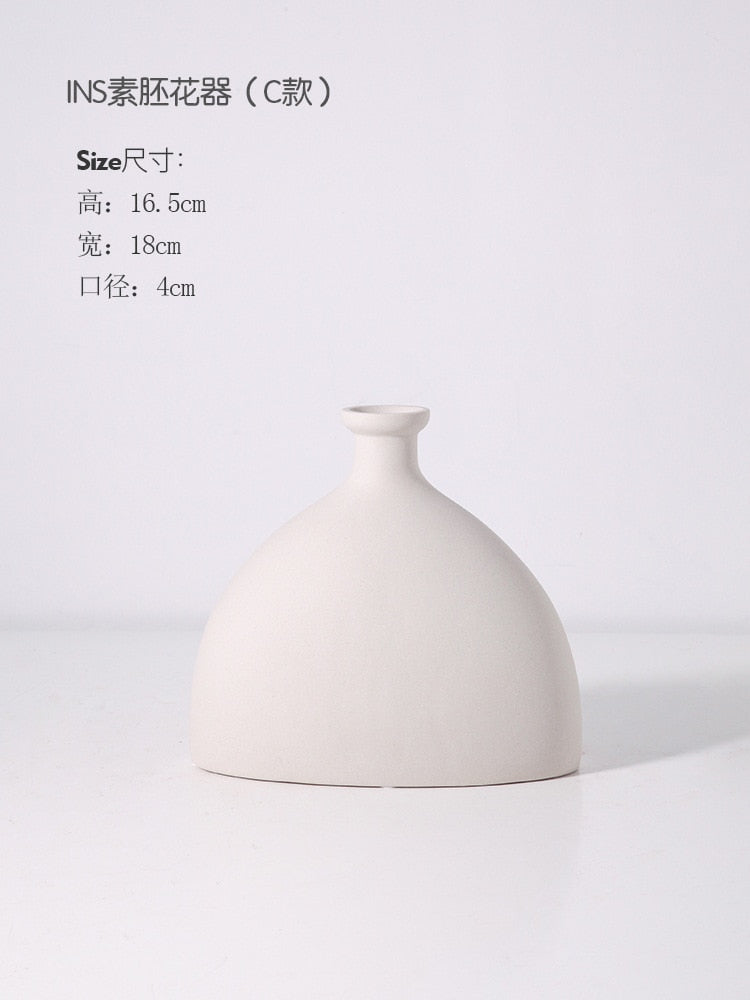 Nordic Ins Ceramic Vase Home Decoration Ornaments Crafts Vegetarian Ceramic Flower Pot Art Vases Home Decoration
