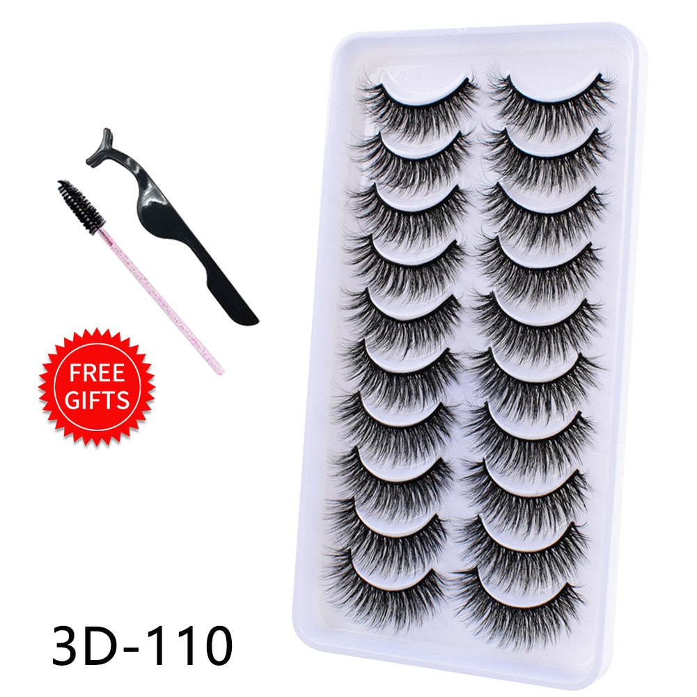 5/10 Pairs 3D Mink Natural Dramatic Faux Cils Fake Eyelash Extension