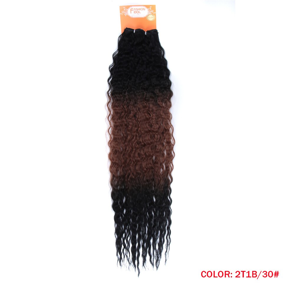 MAGIC Deep Curly Synthetic Hair Weave Deep Wave Hair Bundles 28 & 30 & 32 Inches Ombre Color Two Tone Curly Hair Extension 120g