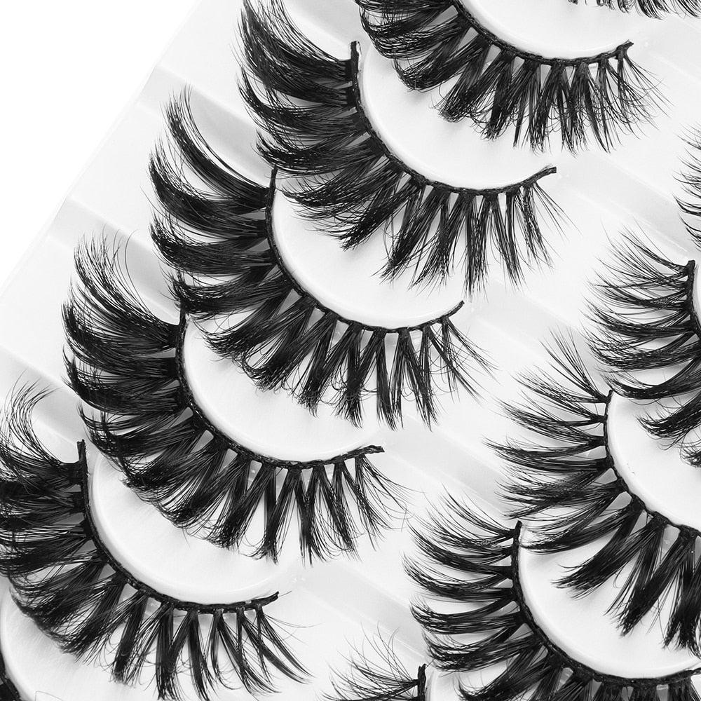 8 Pairs 3D Mink False Eyelashes Natural Wispy Fluffy Dramatic Volume Fake Lashes Extension Handmade Cruelty-free Eyelash