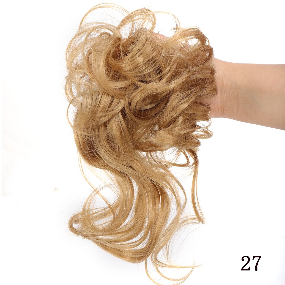 Synthetic Messy Chignon Donut Hair Bun Scrunchies Elastic Hair Rope Rubber Band Curly Hairpiece Black Brown False Hair