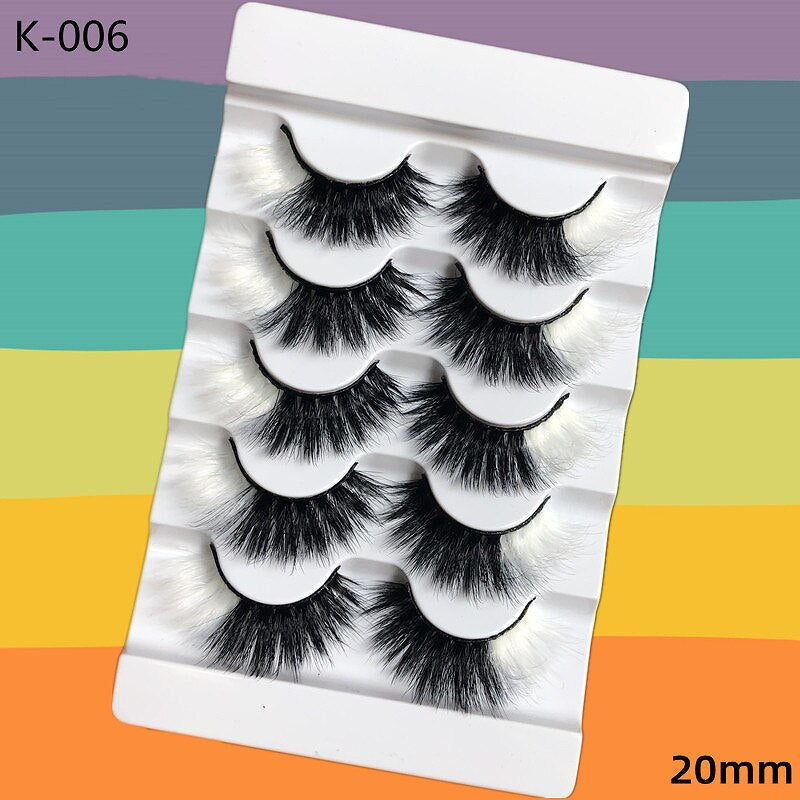 5 Pairs Red Green Yellow Pink Colored Eyelashes for Wholesale Colorful Faux Lashes in Bulk with butterfly and flowers ombre