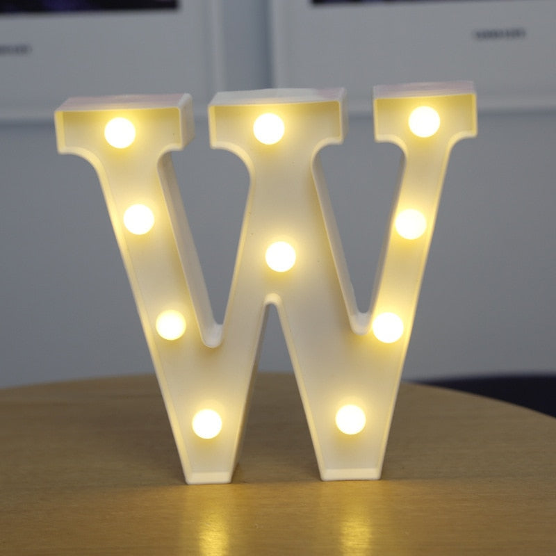 Alphabet Letter LED Lights Luminous Number Lamp Decor Battery Night Light for home Wedding Birthday party Decoration