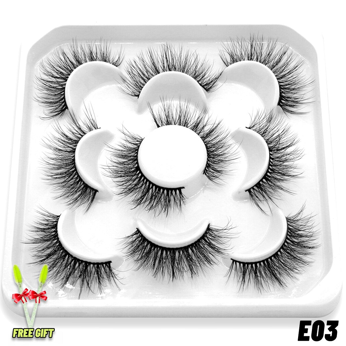 2/5 Pairs Faux Mink False Eyelashes Fluffy Lashe Dramatic Volume Lashes Natural Long Eyelashes