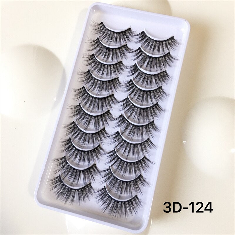 8pairs eyelashes fake lashes long eyelash 25mm mink lashes fluffy dramatic false eyelashes