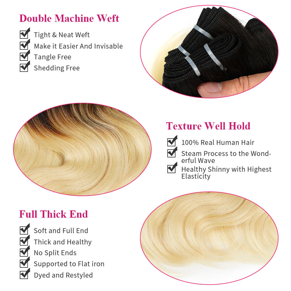 6 Pcs/Lot Brazilian Body Wave 190g/Lot Hair Bundles Curl Hair Extension 1B/27/613/99J Ombre Hair Bundles 100% Human Hair Weaves