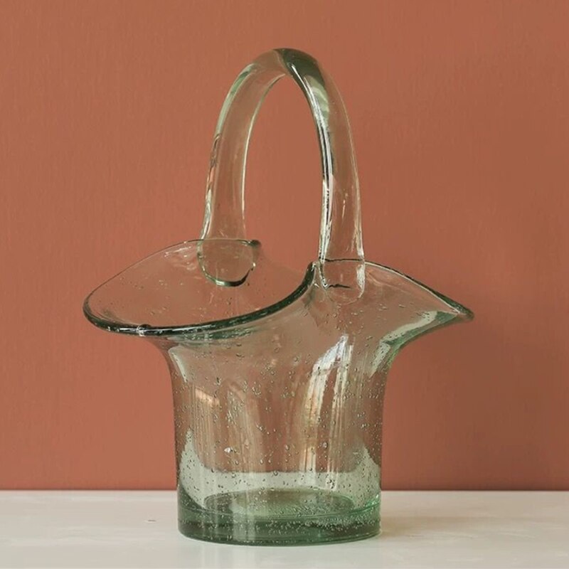 Flower Vase Hydroponic Pots Nordic Creative Basket Vase Big Glass Vase For Home Cristal Decoration