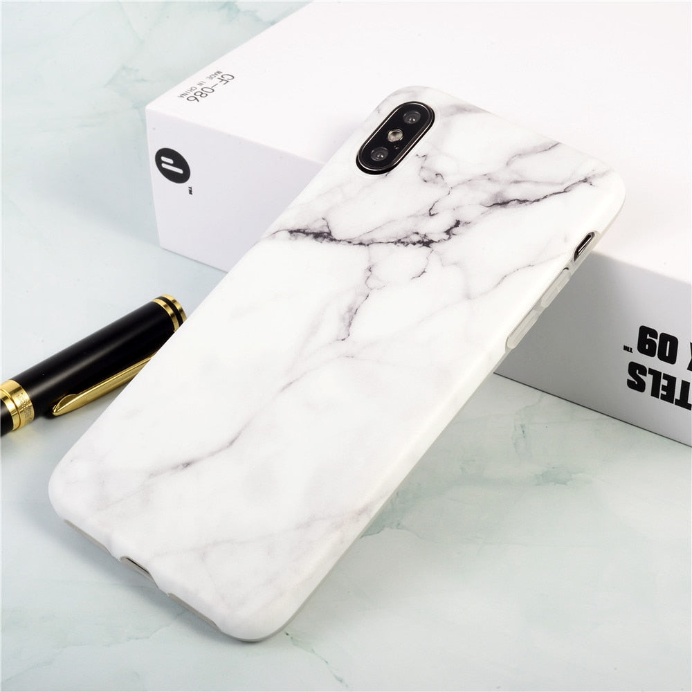 Marble Stone Gel Case for Apple iPhone 7 6s 6 8 Plus X XR XS Max Cases Black White Soft Squishy phone Case