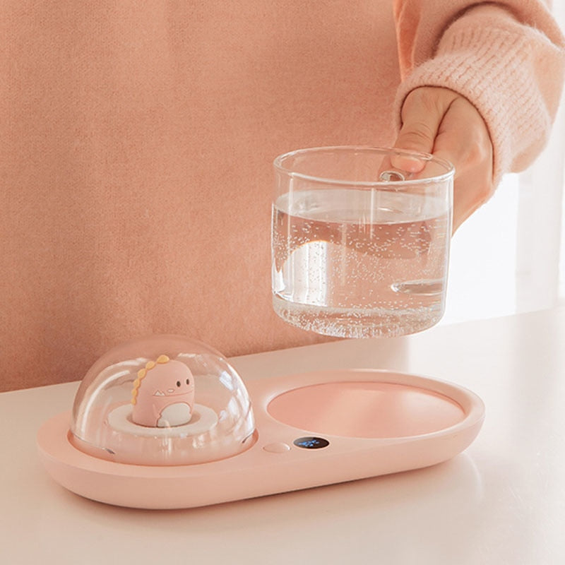 Warmer 3 Gear Coffee Mug Heating Coaster Smart Thermostatic Hot Plate Milk Tea Water Heating Pad with Aromatherapy Lamp
