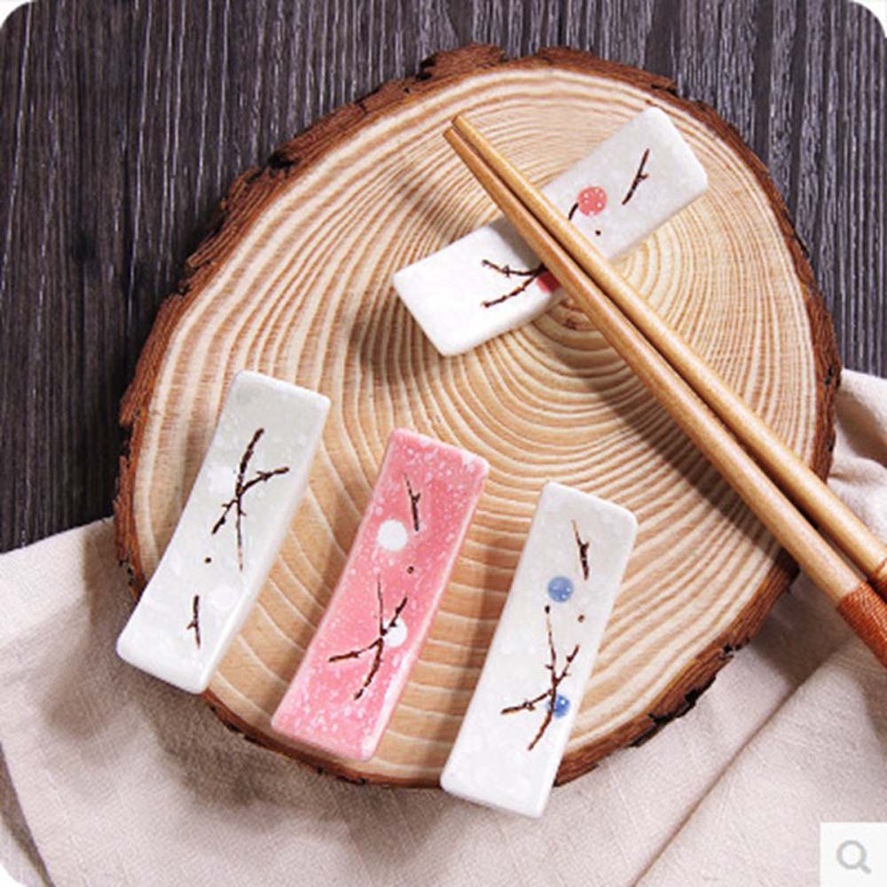 1 Pc Japanese Plum Blossom Ceramic Chopstick Holder Creative Kitchen Supplies Chopstick Holder Care Gadget