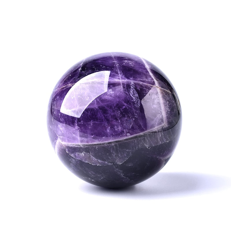 1PC Natural Dream Amethyst Ball Polished Globe Massaging Ball Reiki Healing Stone Home Decoration