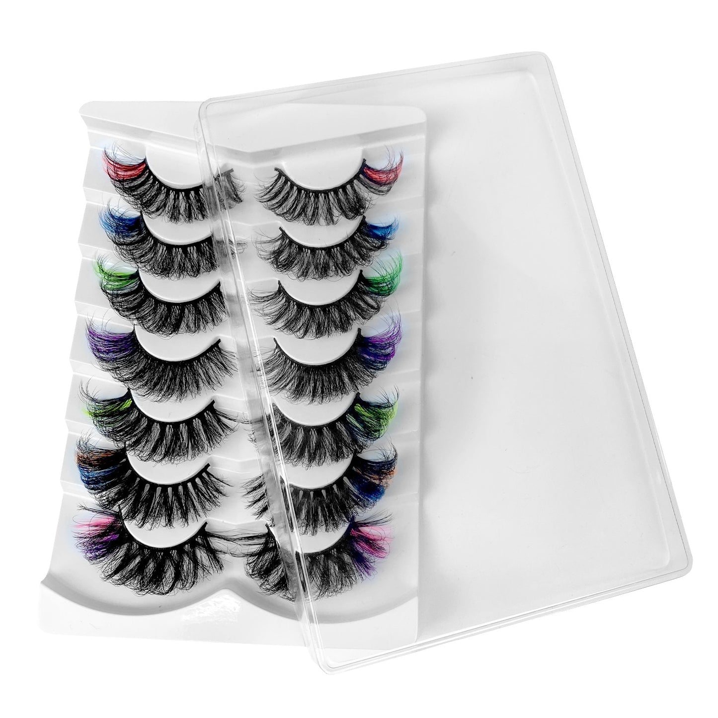 7pairs Colored Lashes 22 Styles 3d Mink Lashes Dramatic Colorful Natural Eyelashes Extension Fake Eyelashes