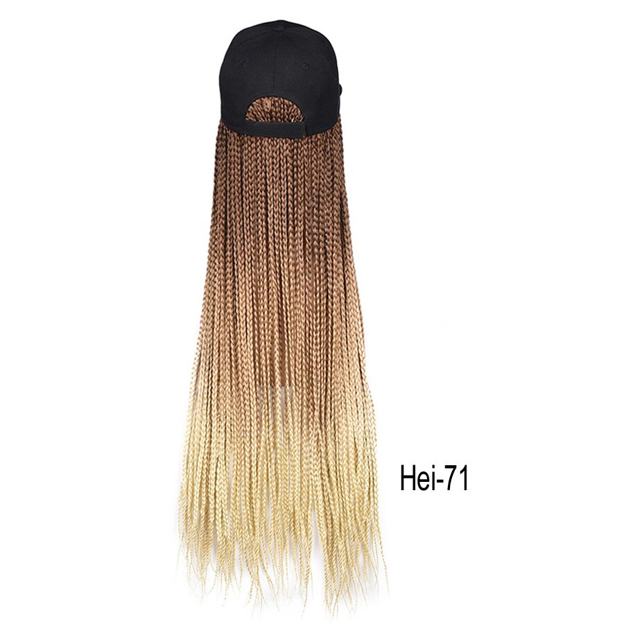 Box Braids Baseball Cap Wig 24inch Long Synthetic Braid Wigs Hat with Braiding Hair Extensions Adjustable Size