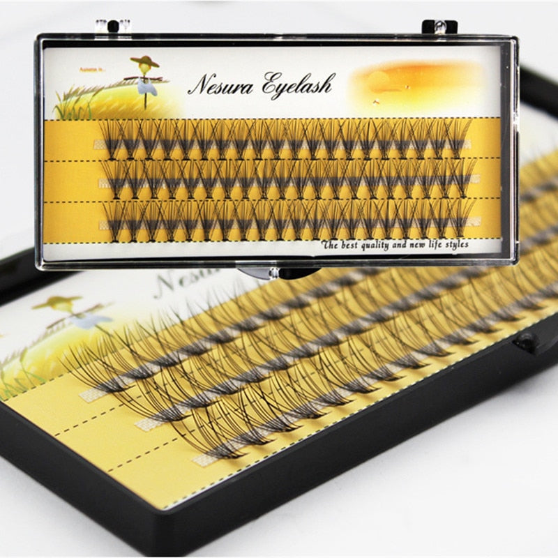 60 clusters/box individual eyelashes 10D natural extension eyelash cluster