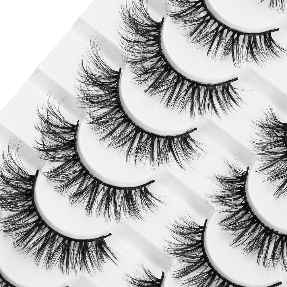 8 Pairs 3D Mink False Eyelashes Natural Wispy Fluffy Dramatic Volume Fake Lashes Extension Handmade Cruelty-free Eyelash