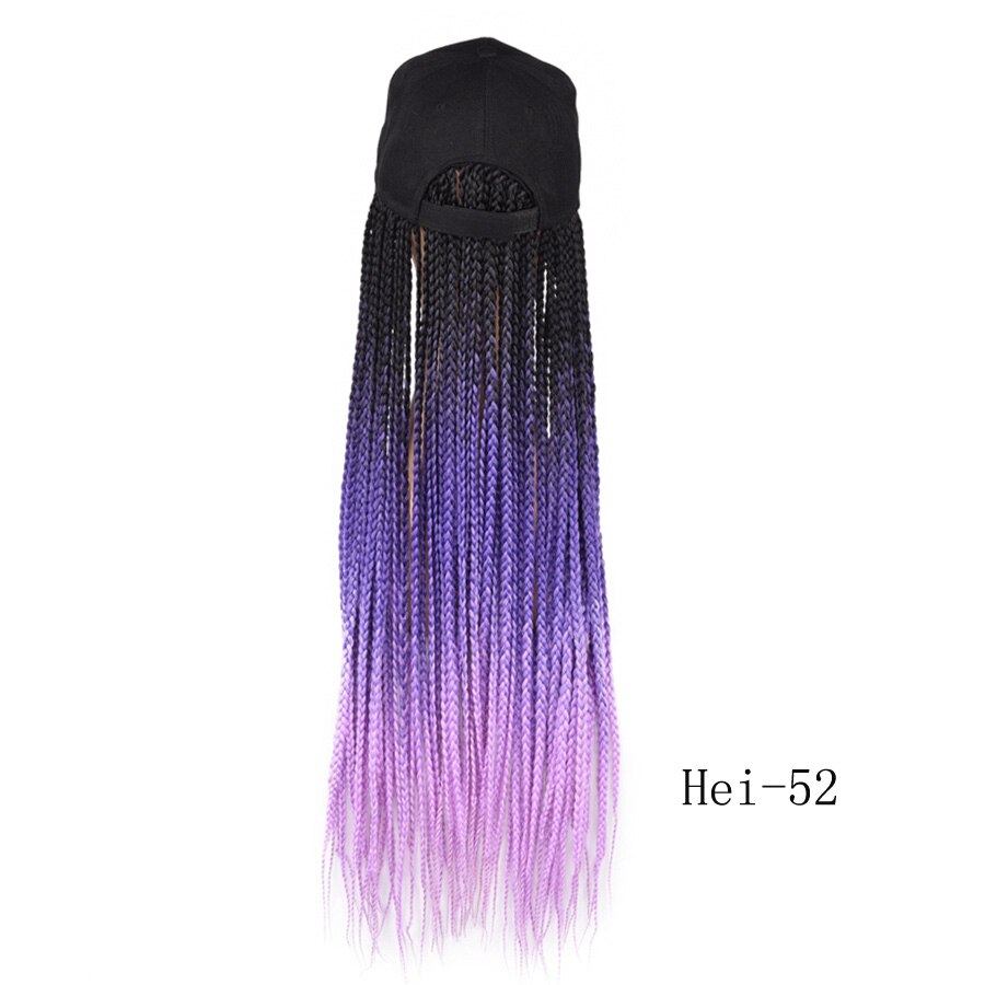 Box Braids Baseball Cap Wig 24inch Long Synthetic Braid Wigs Hat with Braiding Hair Extensions Adjustable Size