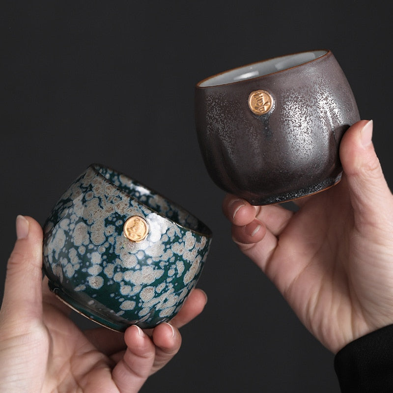 Japanese Style Kiln Baked Tea Cup Ceramic Kung Fu Tea Set Cup Master Cup Personal Cup 4 Cup Set Teacups Tea Cup Straine