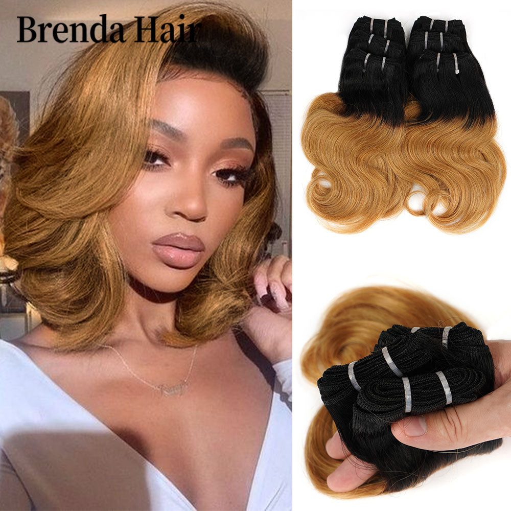 6 Pcs/Lot Brazilian Body Wave 190g/Lot Hair Bundles Curl Hair Extension 1B/27/613/99J Ombre Hair Bundles 100% Human Hair Weaves