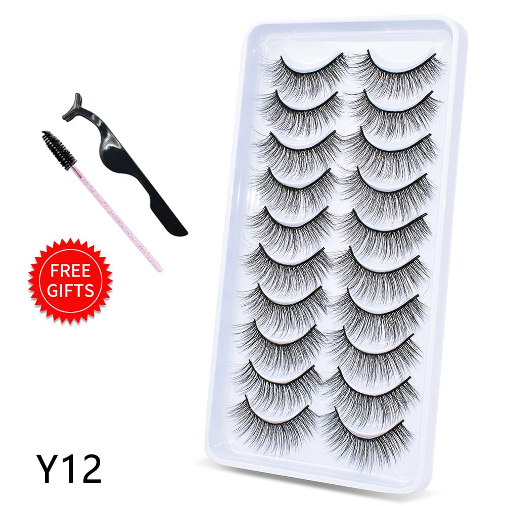 5/10 Pairs 3D Mink Natural Dramatic Faux Cils Fake Eyelash Extension