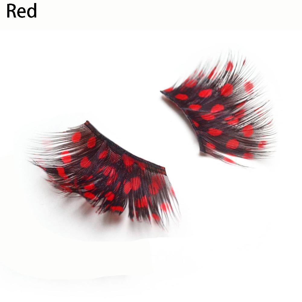 1Pair Bushy Feathers Exaggerate False Eyelashes Stage Catwalk Art Fake Eyelashes 100% Handmade Eyelash Extension