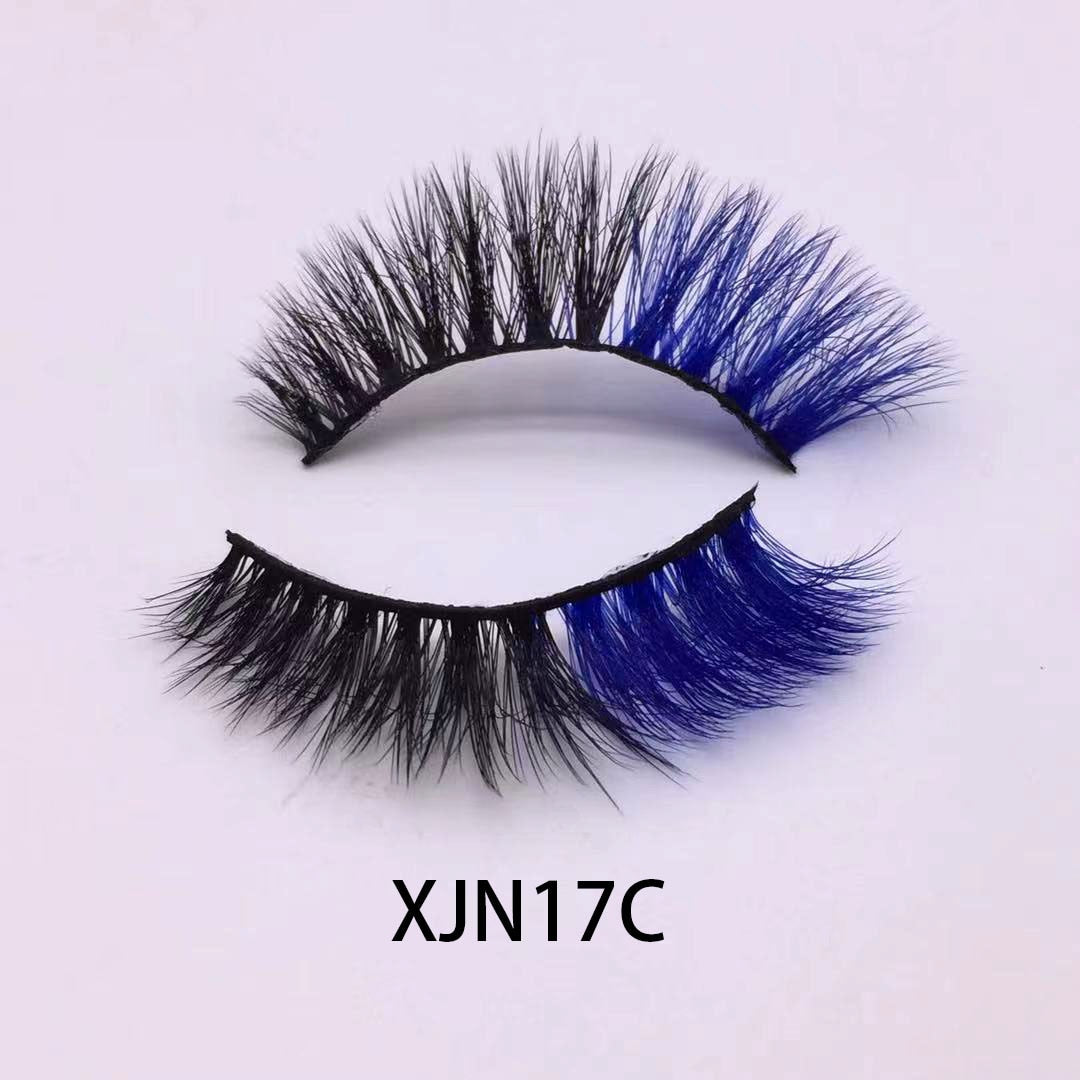 3D Color False Lashes Natural Long Colorful Eyelashes Dramatic Party Colored Lashes for Cosplay Halloween