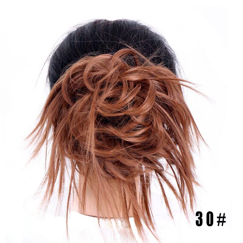 Synthetic Chignon Messy Scrunchies Elastic Band Hair Bun Straight Updo Hairpiece High Temperture Fiber Natural Fake Hair