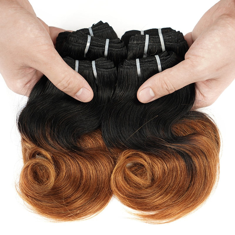 6 Pcs/Lot Brazilian Body Wave 190g/Lot Hair Bundles Curl Hair Extension 1B/27/613/99J Ombre Hair Bundles 100% Human Hair Weaves