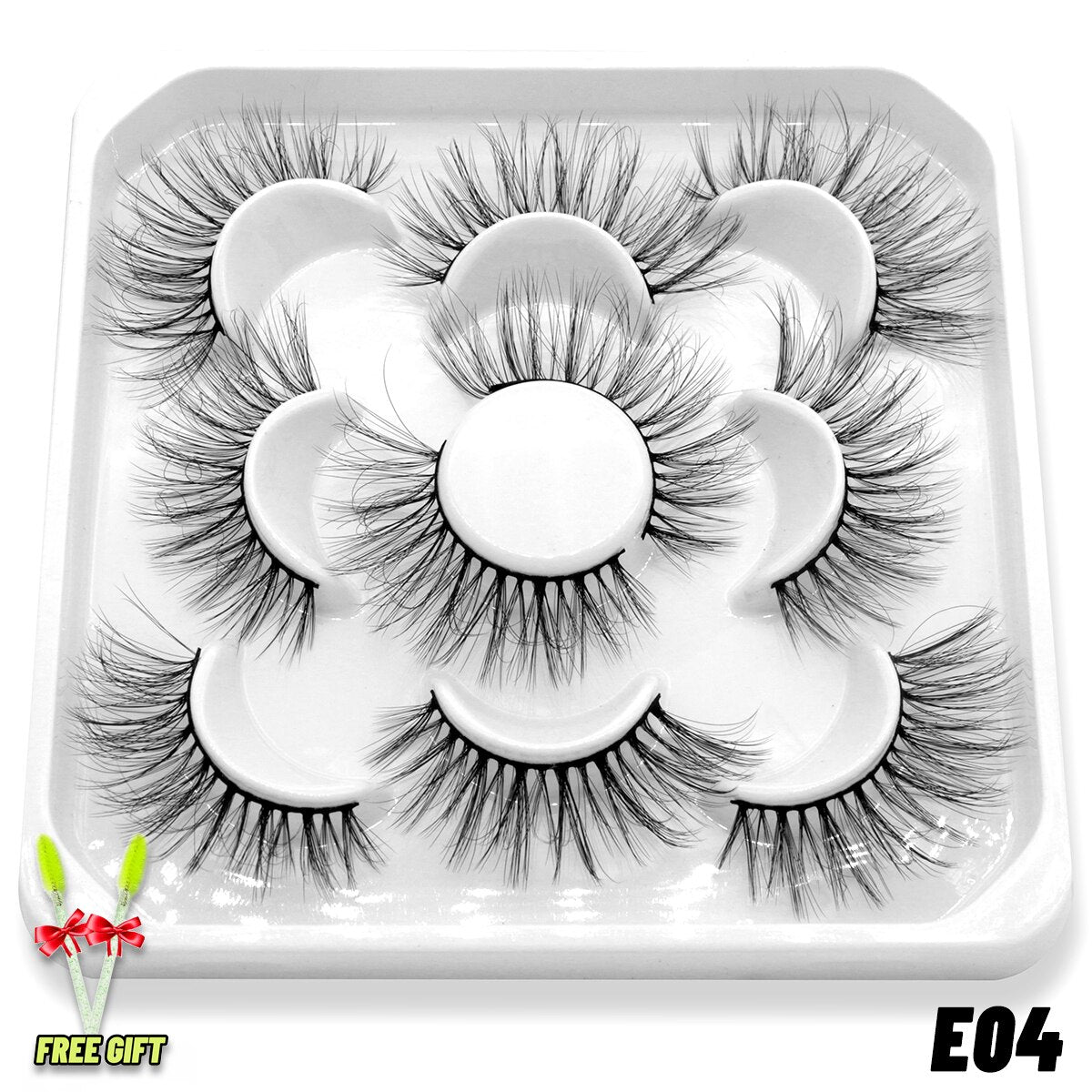 2/5 Pairs Faux Mink False Eyelashes Fluffy Lashe Dramatic Volume Lashes Natural Long Eyelashes