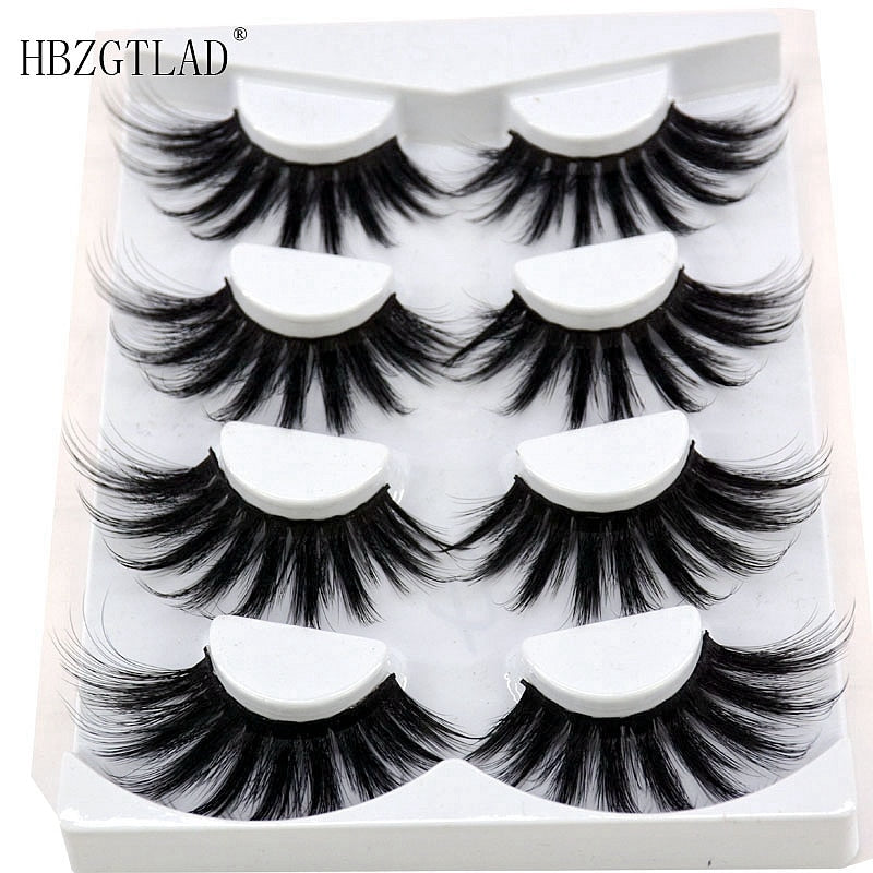 Volume lashes Natural mink eyelashes 25mm lashes 4 pair 3D eyelashes 100% handmade eyelashes extension false eyelashes