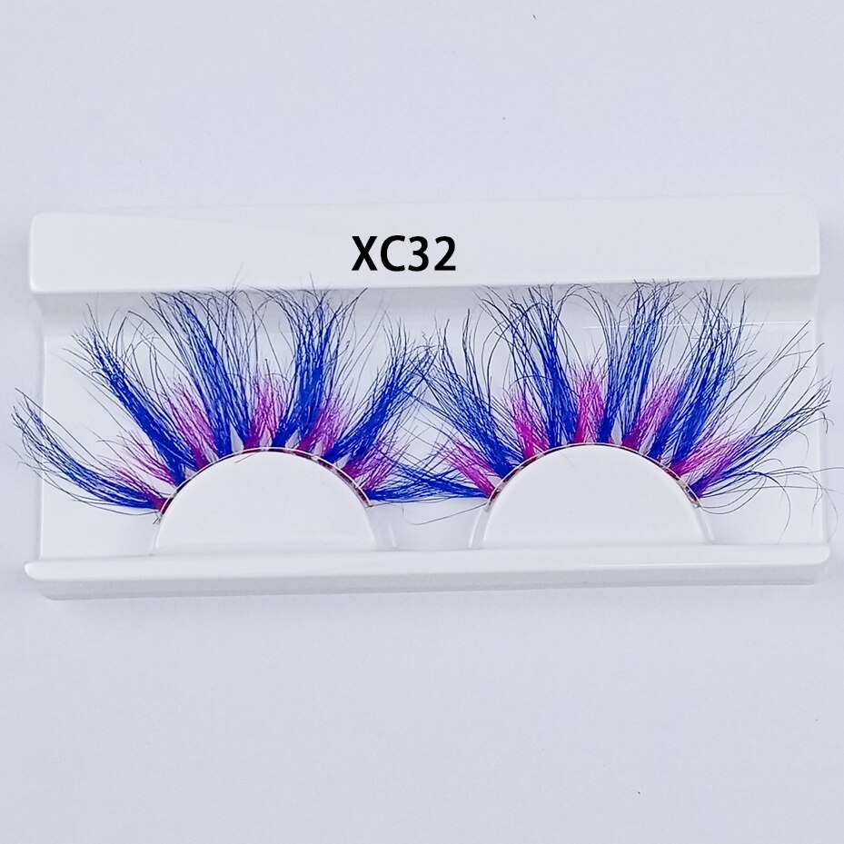 Colored Mink Eyelashes 25mm Lashes Fluffy Messy 3D False Eyelashes Dramatic Long Natural Mink fake Lashes