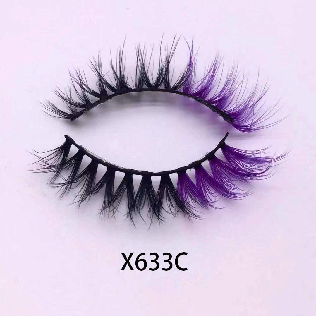 3D Color False Lashes Natural Long Colorful Eyelashes Dramatic Party Colored Lashes for Cosplay Halloween