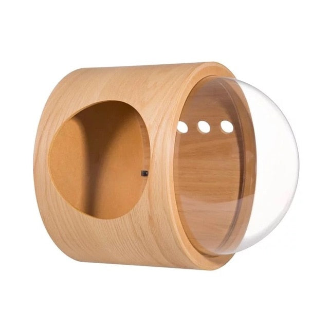 Pet cat climbing frame Wall mounted cat rack, warm luxury wooden space capsule