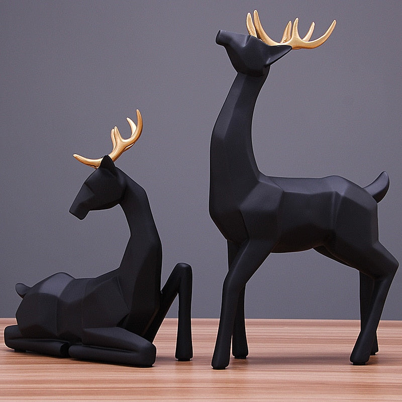 Nordic Creative Solid Geometry Home Decor Living Room Deer Ornaments Resin Craft Home Furnishing for Decoration Figurine