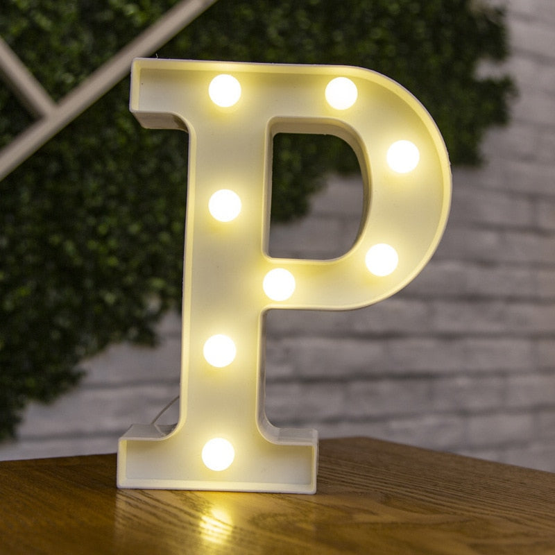 Alphabet Letter LED Lights Luminous Number Lamp Decor Battery Night Light for home Wedding Birthday party Decoration
