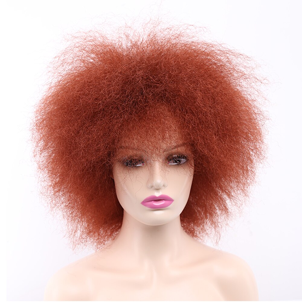 Amir Synthetic Kinky Curly Wig Short Afro Wigs Black Brown Red Color 6inch Short Wig