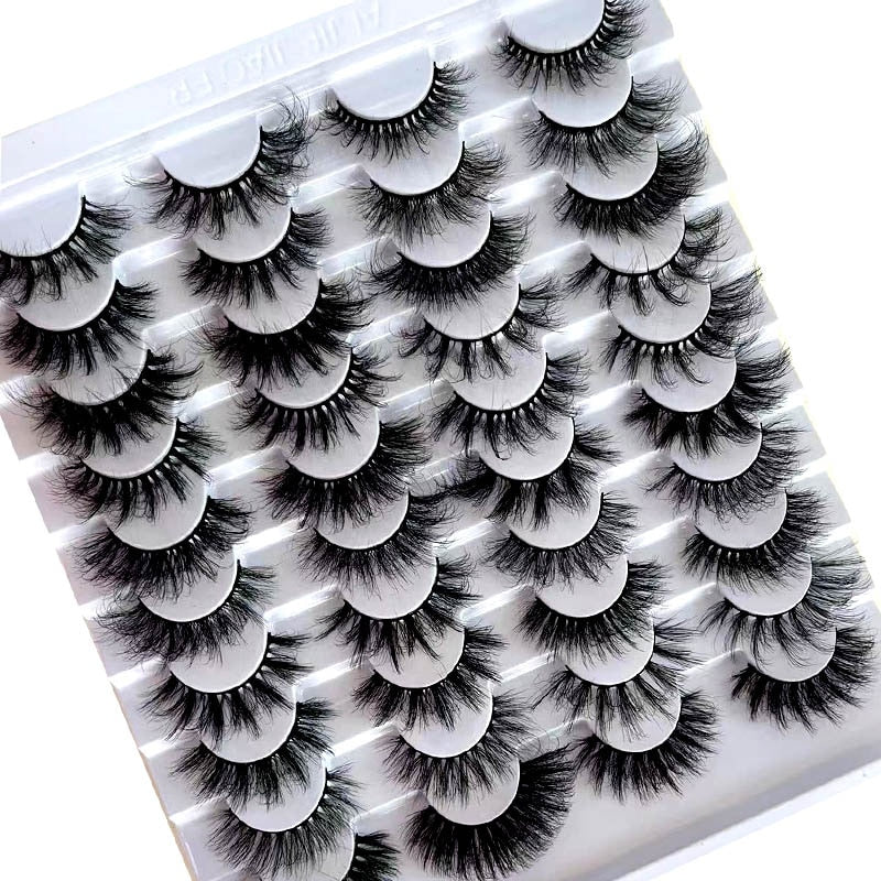 Mixed 20 Pairs 100% Real Mink Eyelashes 3D Natural False Eyelashes Lashes Soft Eyelash Extension