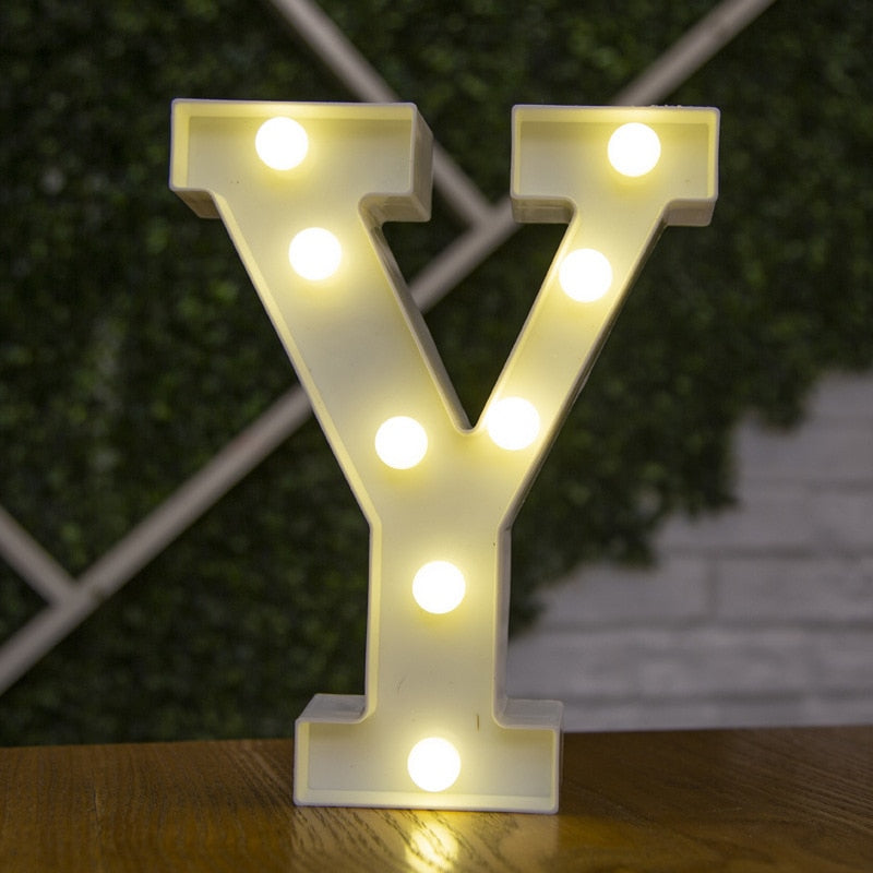 Alphabet Letter LED Lights Luminous Number Lamp Decor Battery Night Light for home Wedding Birthday party Decoration