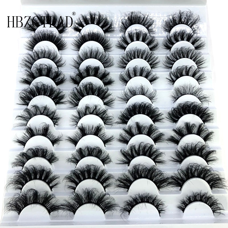 20 Pairs Fluffy Lashes 25mm 3D Mink Lashes Long Thick Natural False Eyelashes Mink Eyelashes