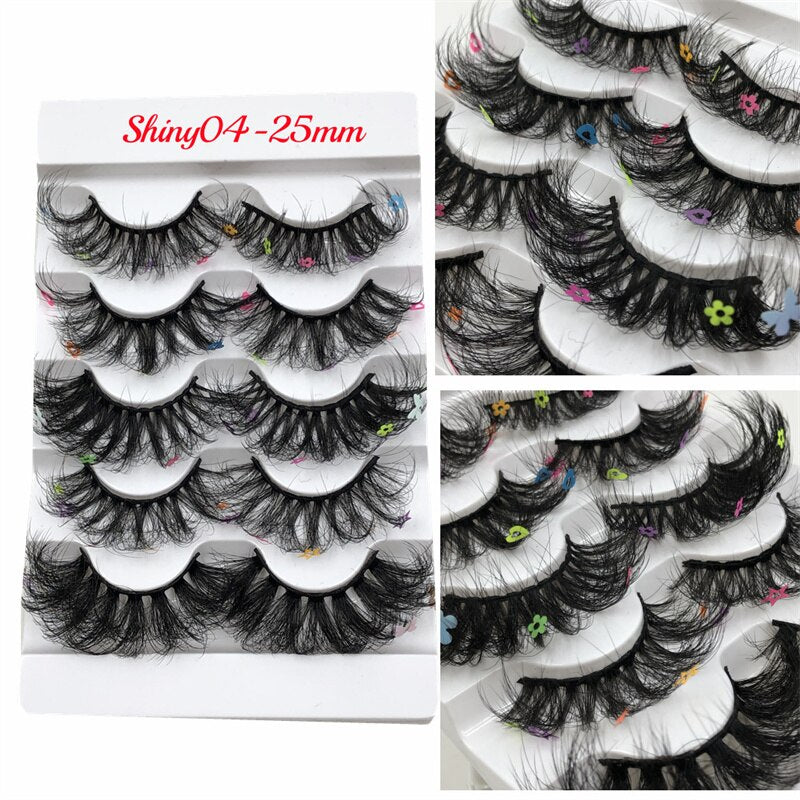 Rainbow Colored Lashes 3D Mink Lashes Ombre Dramatic Colorful Natural Eyelashes Extension Make up Fake Eyelashes