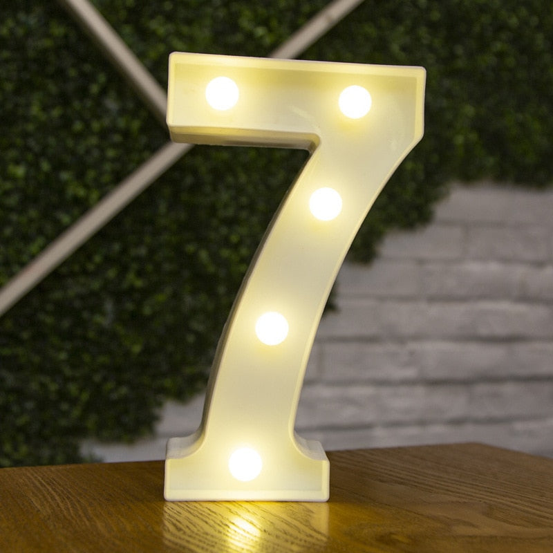 Alphabet Letter LED Lights Luminous Number Lamp Decor Battery Night Light for home Wedding Birthday party Decoration