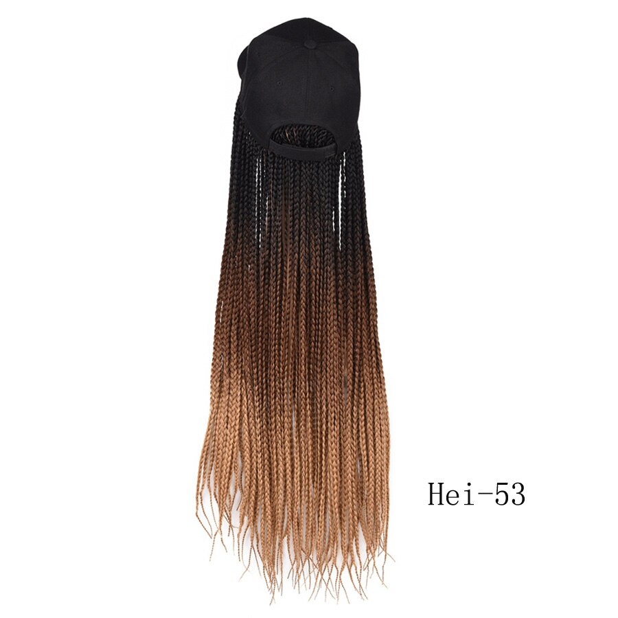 Box Braids Baseball Cap Wig 24inch Long Synthetic Braid Wigs Hat with Braiding Hair Extensions Adjustable Size