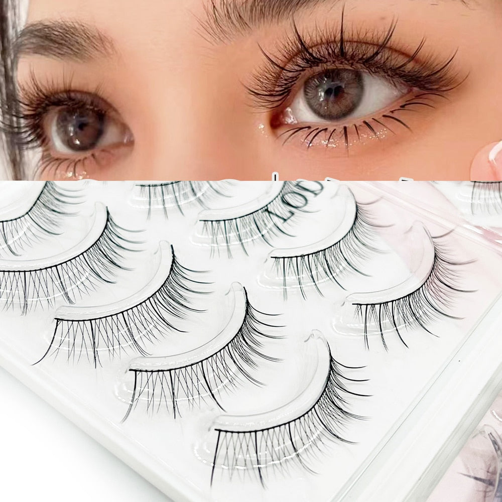 20Pairs Fairy Natural Lash Extension Cross Curling Wispy False Eyelashes Daily EyeKorean Japanese