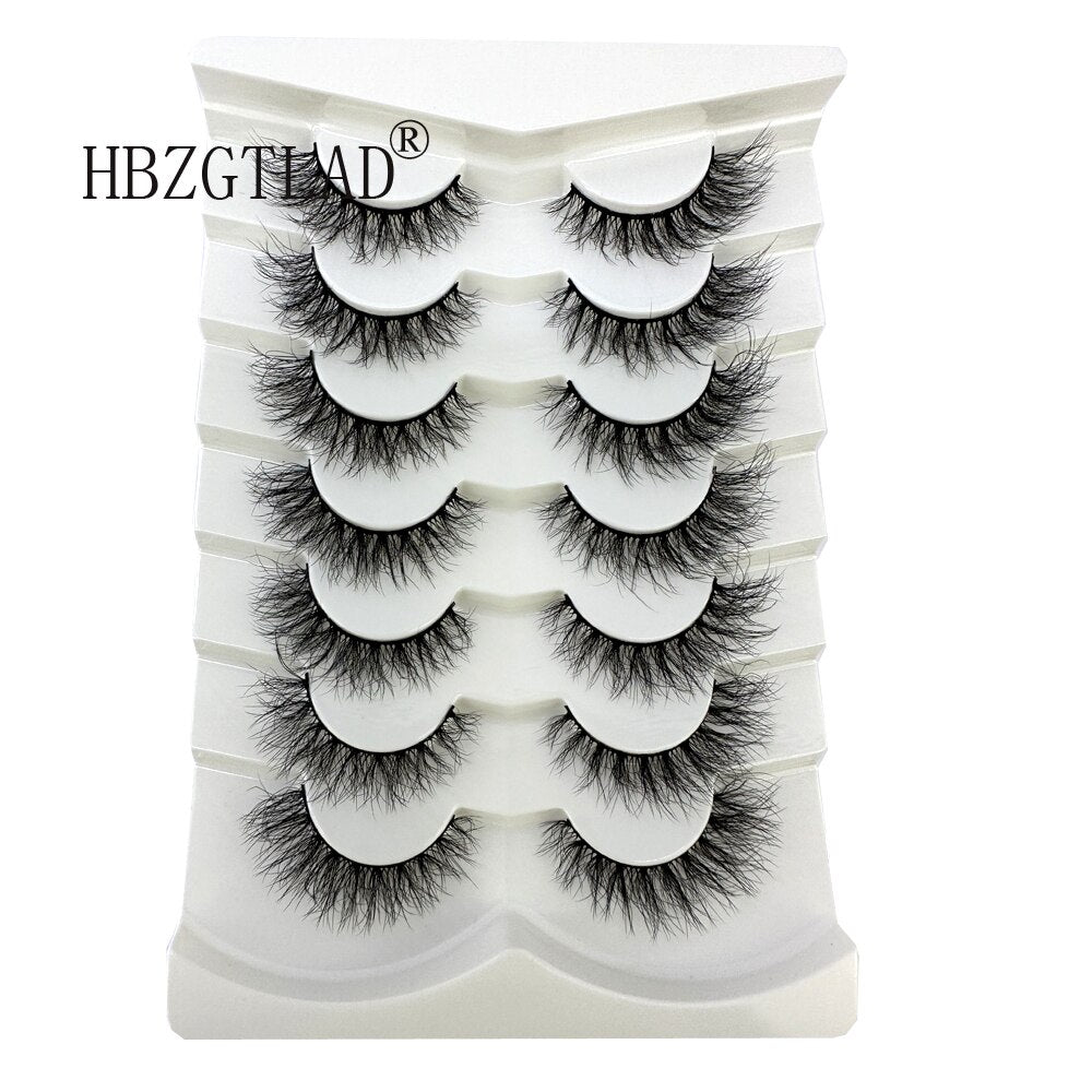 7Pairs False Eyelashes 6D Super Fluffy Wispy Faux Mink Eyelashes Cat/Fox Eye Effect Dramatic Lashes Eyelash Extension