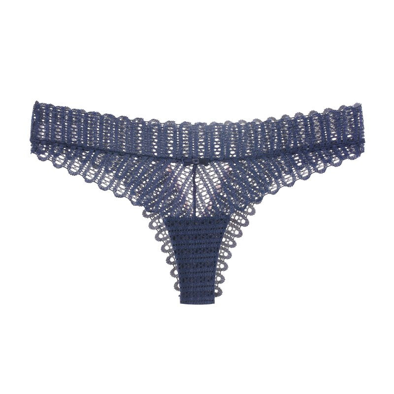 Women Sexy Lace Panties Low-waist G String Thong Underwear Female Hollow Out Transparent Temptation Lingerie