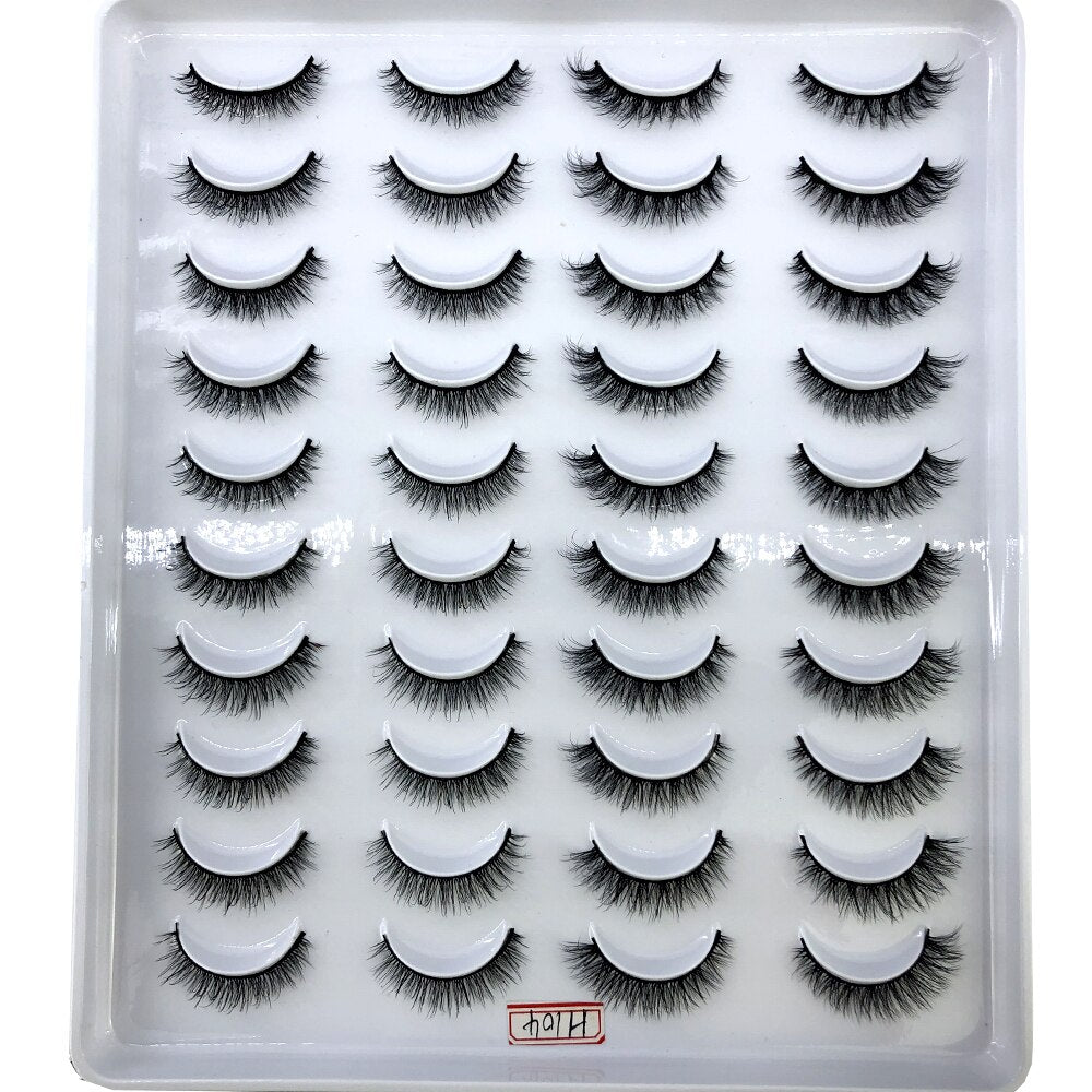 20 pairs natural Thick false eyelashes long 6d mink eyelashes eyelash extension