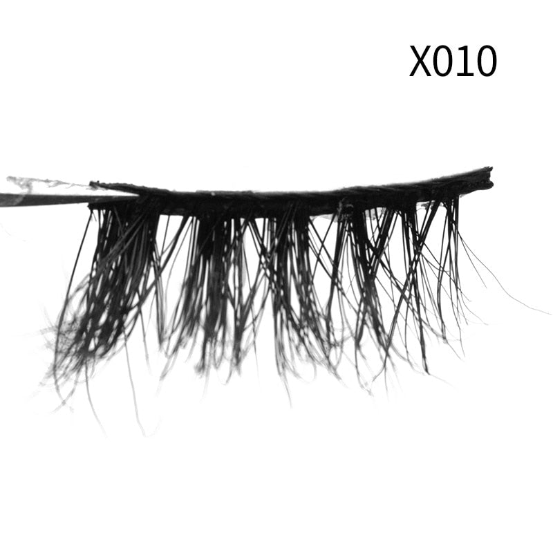 Soft Mink Eyelashes 3D Curl Winged End Eye Elongated Fake Lashes Thick Handmade Natural False Eyelash Messy Cross Lash