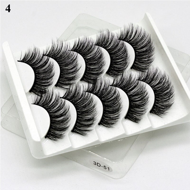 3D Mink Lash Natural False Eyelashes Faux Mink lashes 5Pair False Eyelash Reusable Thick Long Cilia