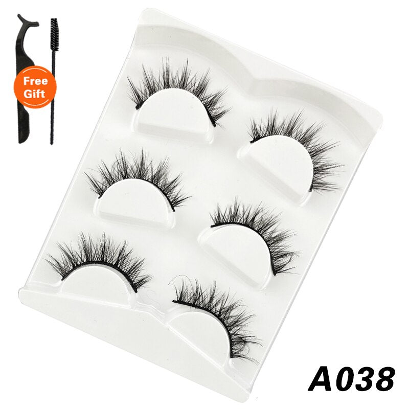 3Pairs 3D Mink False Lashes Faux Cils Natural Fluffy Dramatic Volume Eyelashes Crisscross Soft Eyelash Extension